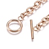 Unisex 304 Stainless Steel Cable Chain Bracelets BJEW-P245-39RG-3