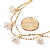 Shell Pearl & Acrylic Flower Bib Pendant Necklaces NJEW-TA00169-3