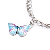 Alloy Enamel Butterfly Charm Bracelets BJEW-JB06052-2