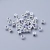 Acrylic Horizontal Hole Letter Beads PL37C9308-W-2