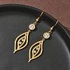 304 Stainless Steel Leaf Dangle Earrings EJEW-Z129-13G-2