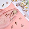 Copper plated gold+zircon square four petal flower connector DIY accessories JX598A-3