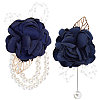 CRASPIRE 2Pcs 2 Style Silk Cloth Imitation Flower Brooch AJEW-CP0004-95-1