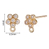 4 Pairs 2 Colors Rack Plating Brass Micro Pave Cubic Zirconia Stud Earring Findings KK-SZ0006-49-7