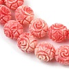 Dyed Synthetic Coral Carved Beads Strands GG-CBA1CDD-03-3