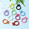 10Pcs Spray Painted Alloy Spring Gate Rings FIND-YW0001-64-6
