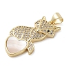 Brass Micro Pave Clear Cubic Zirconia Pendants KK-I712-56C-G-2