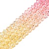 Gradient Color Baking Paint Glass Bead Strands LS-DGLA-A039-T4mm-A02-4