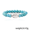 Synthetic Turquoise Beaded Stretch Bracelets PW-WGFC66C-04-1