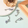 Evil Eye Drop Belly Button Rings for Women AJEW-C010-01P-5