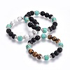 Natural & Synthetic Mixed Stone Beads Stretch Bracelets BJEW-JB04130-1