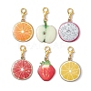 Fruits Theme Alloy Enamel Pendant Decorations HJEW-JM01358-1