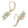 Leaf 304 Stainless Steel Enamel Leverback Earrings EJEW-JE06261-5