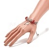 Alloy Heart Padlock and Skeleton Key Charm European Bracelet with Snake Chains BJEW-JB08043-4