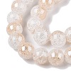 Electroplated Crackle Glass Beads Strands EGLA-N014-8mm-02-3