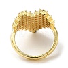 Rack Plating Brass Micro Pave Clear Cubic Zirconia Adjustable Rings for Women RJEW-M162-07G-3