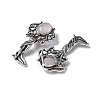 Angel Brass Natural Rose Quartz Pendants KK-D361-02AS-19-2