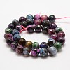Faceted Natural Fire Crackle Agate Beads Strands X-G-F447-10mm-A07-2