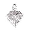 Brass Micro Pave Cubic Zirconia Charms ZIRC-P060-20P-1