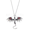 Alloy Enamel Dragon Pendant Necklaces NJEW-V005-01AS-02-1