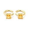 Cubic Zirconia Square Open Cuff Earrings EJEW-G312-16G-02-1