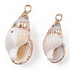 Electroplate Spiral Shell Pendants SSHEL-T006-12-7