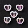 UV Plating Rainbow Iridescent Acrylic Beads OACR-H015-07H-1