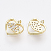 Brass Micro Pave Cubic Zirconia Charms KK-Q761-49G-NF-2