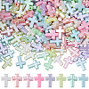 200Pcs Electroplate Opaque Acrylic Beads OACR-BM0001-01-1