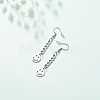 Curb Chains with Brass Charm Long Dangle Earrings EJEW-JE04963-04-3