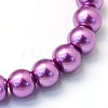 Baking Paint Pearlized Glass Pearl Round Bead Strands X-HY-Q003-10mm-16-2