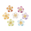 7Pcs Glass Seed Beaded Flower Pendants PALLOY-MZ01128-1