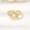 Brass Resin Cuff Rings for Women RJEW-K312-06G-2