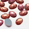 Faceted Glass Oval Cabochons X-GGLA-F008C-22-1