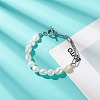Natural Baroque Pearl Beaded Bracelet with 304 Stainless Steel Paperclip Chains for Women BJEW-JB08970-2