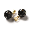 Natural Black Lip Shell Dyed Round Charms SSHEL-H071-01G-01-2