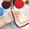 5 Bags 5 colors Polyester Braid Trims with Elastic Button Loops OCOR-NB0001-54-3