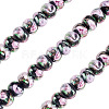 1 Strand Handmade Lampwork Inner Flower Rondelle Beads Strands LAMP-TA0002-72A-2