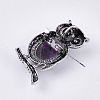 Natural Amethyst Brooches/Pendants G-S353-05A-3