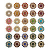 300Pcs 15 Style Flower Shape Rhinestone Buttons RB-YS0001-02-2