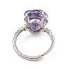 Flower Natural Fluorite Adjustable Rings KK-G273-10P-4