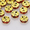 Brass Rhinestone Spacer Beads RB-A014-L8mm-21G-1