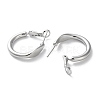 999 Fine Silver Ring Hoop Earrings EJEW-P296-22P-2