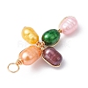 Dyed Natural Cultured Freshwater Pearl Pendants PALLOY-JF02230-01-4