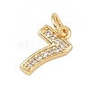 Brass Micro Pave Clear Cubic Zirconia Charms KK-G544-04G-07-2