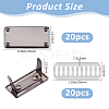 20Pcs Zinc Alloy Rectangle Bag Decorative Clasps PURS-FH0001-14B-2
