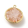 Natural Rose Quartz Chip Pendants KK-C242-05G-19-1