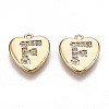 Brass Micro Pave Clear Cubic Zirconia Charms KK-N231-234F-NF-1