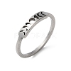 Non-Tarnish 304 Stainless Steel Moon Phase Finger Ring for Women RJEW-A006-04P-5