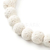 Round Natural Lava Rock Beads Stretch Bracelet for Girl Women BJEW-JB06973-7